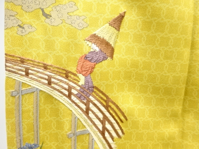  時代人物風景模様刺繍訪問着